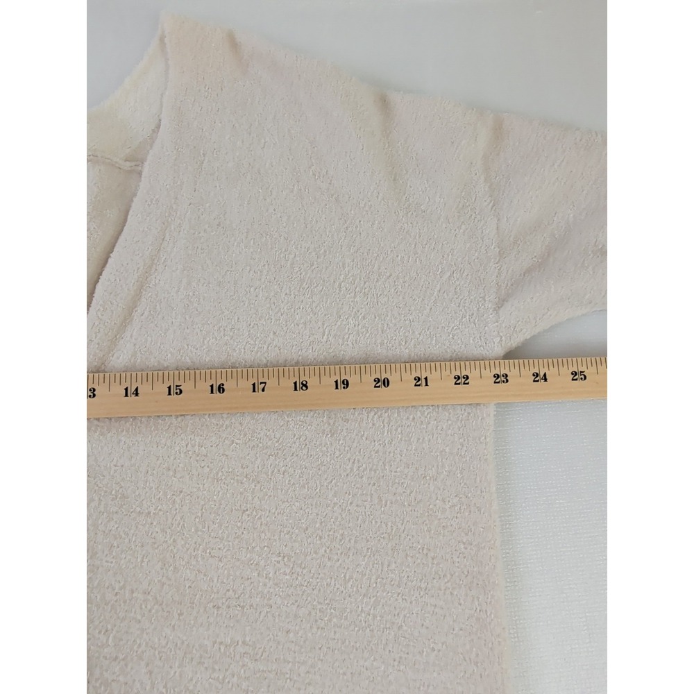 Barefoot Dreams CozyChic Lite Cardigan Womens M Cream White‎ Button Front Comfy - Picture 9 of 11